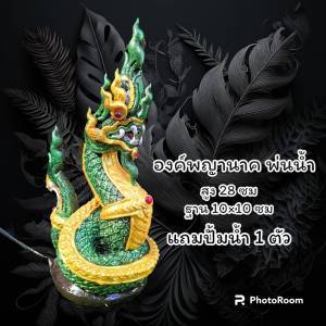 พญานาคพ่นน้ำ รูปปั้นพญานาคพ่นน้ำ องค์พญานนาค สูง 28 ซม มีปั้มน้ำแถม 1ตัว สิ้นค้าพร้อมใช่งาน
