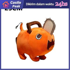 Boneka Anime Chainsaw Man Boneka Mainan Lembut Kartun Pogles Oranye Bantal Anjing Boneka Mainan Lembut untuk Anak-anak Hadiah Ulang Tahun 10/25/40CM