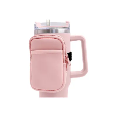 Water Bottle Pouch for Stanley Quencher Adventure 40oz Stanley IceFlow 20oz 30oz tumbler Pouch with Pocket for Cards Keys