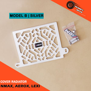 Cover Radiator Racing Full CNC Yamaha NMAX AEROX & LEXI Warna Hitam Silver