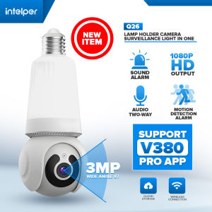 V380 Q26 3MP Bulb CCTV Camera 360 WIFI Indoor Camera Automatic Monitoring Video Monitor Illuminating Bulb PTZ CCTV Camera Up to 128GB Storage Camera