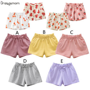Girls Cotton Shorts Summer Childrens Clothing Baby Clothes Female Child Color Bow Sleep Shorts Casual Wear for 2-7 Years