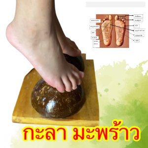 กะลามะพร้าวนวดเท้า นวดฝ่าเท้า บริหารเท้า นวดเท้าเพื่อสุขภาพยาว25cm.กว้าง12cm.