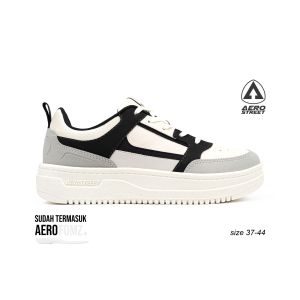 Aerostreet 37-44 Brooklyn Natural Hitam Hitam - Sepatu Sneakers Casual Sport