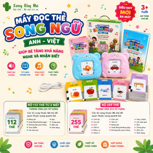 Máy đọc thẻ song ngữ Anh Việt flashcard 112 255 thẻ 510 từ vựng nhiều chủ đề - đồ chơi thông minh Xương Rồng Nhỏ