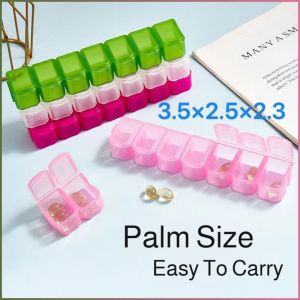 Pill Box Transparent Plastic Sealed Against Dust Organizer Compartmentalized Detachable Light Luxury