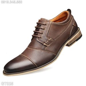 Giày da công sở giày tây cỡ lớn 45 46 47 48 cho nam cao to chân ú bè. Big size leather shoes for wide feet - GT25