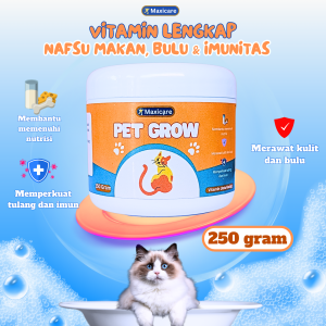 Vitamin Kucing Lengkap PET GROW (Vitamin Perawatan Menyeluruh untuk Bulu Tulang dan Tubuh Kucing) Get A Glow Native Plus Clever Solution Royal Care Pawsitive Vibe Vitamin Nafsu Makan Kucing Bulu Lebat Penggemuk Bulu Rontok Jamuran dan Imunitas Kucing