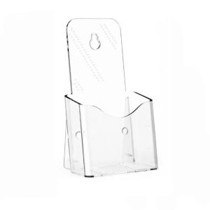 538TD Plastic A6 Brochure Holder Clear Acrylic Wall Mount Convenient Countertop Pamphlet Holder Men