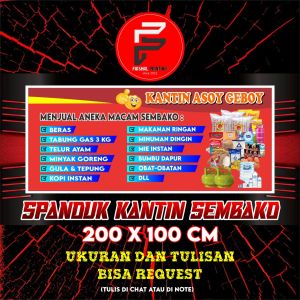 Spanduk Warung Sembako / Banner Kedai Sembako / Banner Kustom UKuran 2 x 1 m
