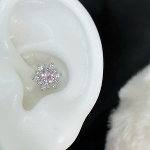 Swag Jewelry Studio Korea Fashion Diamond Snowflake Earrings Silver School Birthday Gift For Women