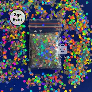 GLITTER HOLOGRAM SHAPED 3gr GLITTER BENTUK BINTANG HATI BULAN KUPU-KUPU PERSEGI PANJANGN STAR MOON LOVE Rectangel Glitter Shape Holo Berkilau Sparkle Nail Art