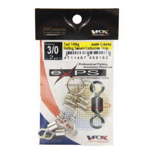 VFOX ROLLING SWIVEL + CORKSCREW SNAP Anti Twist Fishing Tackle Kekili Pancing Kili kili Mancing Anti-Pintal