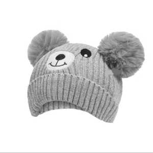 Kupluk Rajut bayi / Topi Kupluk Bayi karakter Bear gratis nama suka suka