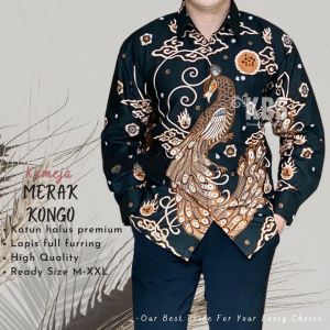 KEMEJA BATIK LENGAN PANJANG| HEM BATIK PRIA | BAJU BATIK PRIA | KEMEJA BATIK SOLO MOTIF MERAK