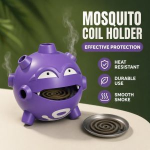 Mosquito Coil Holder Tray Cartoon Enclosed Burner Stand Heat Resistant Ash Catcher Desk Decor