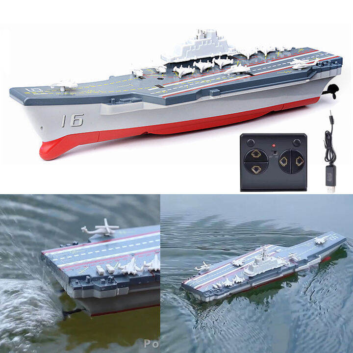 Remote Control Aircraft Carrier Military Model Ship Toy Kids Electric