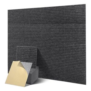 HOL 12Pcs Square High Density Polyester Fiber Acoustical Panels SoundProof PaddingSound Absorbing Noise Board for Wall Sound Dampening Used Studio Office Home KTV 12"X12"X0.35"inch