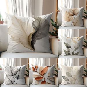 Vỏ Gối Ném Lá Thực Vật Tối Giản - Tông Màu Trung Tính Bộ Trang Trí Nhà Lấy Cảm Hứng Từ Thiên Nhiên2026