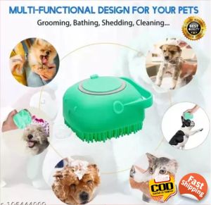Sikat Bulu Lembut Mandi Binatang Peliharaan Grooming Brush Puff Sikat Alat Mandi Puff Kucing Anjing