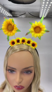 Artificial Sunflower Hairband Fabric Flower Headband for Beach Parties and Birthday Celebration All Age Carnivals Props