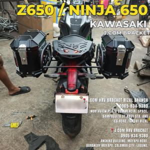 Kawasaki Z650 / Ninja 650 2017 AND UP Bracket V2 J.COM HEAVY DUTY HRV BRACKET AND SIDE PANNIER BRACKET (REKTA 18L SEC side box)
