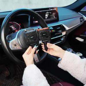 120W Fast Car Charger Adapter with Colorful Ambient Lighting