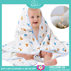 VREN 6 Layers 70*140cm Muslin100% Cotton Baby Swaddle Cartoon Soft Newborn Blankets Bath Gauze Infant Wrap Sleepsack Stroller Cover
