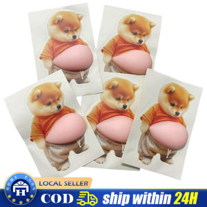 3D Cute Puppy Sticker Squeezeable Shiba Inu Sticker Refrigerator Wall Decoration Silicone Self-adhesive Sticker