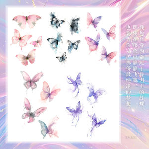 HBESTY Colored Butterfly Tattoo Sticker Female Waterproof Female Lasting Dopamine ins Arm Thighs Collarbone Sticker Premium Sense