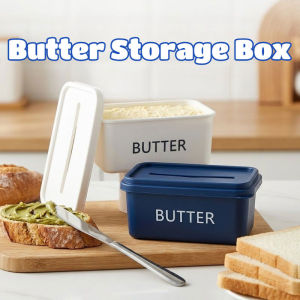 Butter Container Box with Knife Refrigerator Sealed Storage Box Food-grade PP Cheese Box with Lid