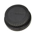 Front Cover & Rear Lens Cap for Canon Penutup Lensa Kamera Tutup Tutupan Pelindung Lensa DSLR Dari Debu Kotoran Lens Protector Kamera Camera Hobi Foto Photo Fotografer Photography s0979 - Hitam. 