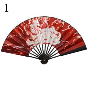 FOUNDTWO Dày Quạt gấp phong cách Trung Quốc Lớn Tre Quạt cầm tay khiêu vũ Phụ kiện quần áo han Di động Quạt gấp lụa cổ điển Phụ nữ