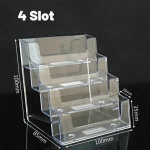 1/4/8 slots Business Card Case Desktop Transparent Name Card Pedestal Acrylic Business Card Holder Mens Hotel Front Desk Business Card Storage Box
