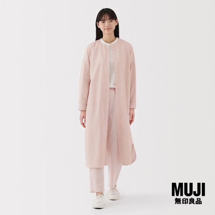 มูจิ เดรสผ้าบรอดคอจีนแขนยาว MUJI Broadcloth Stand Collar Long