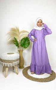 Gamis Anak Polo Linen Gamis Anak Tanggung Baju Muslim Anak Usia 3-12 Tahun