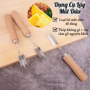 Dao Gọt Dứa / Thơm Chữ V – Gọt Mắt Nhanh Chóng Không Hao Thịt Lưỡi Inox Sắc Tay Cầm Gỗ Chắc Dao Bếp Gia Đình