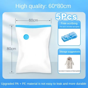 Reusable Vacuum Sealer Bag Travel Storage Resealable Compressed Convenient Storage Home Storage Bag and Hand Pump