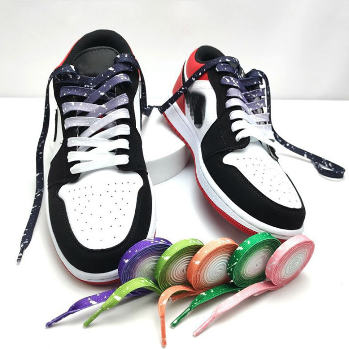 Pair 120/140cm Shoe Laces Tie-dyed Flat Shoelaces for Men Women