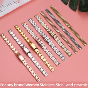 new 6mm 8mm 10mm 12mm 14mm 16mm Stainless Steel Strap ceramic Watchband Women Rose gold Mesh belt Bracelet suitable for any brand high-quality