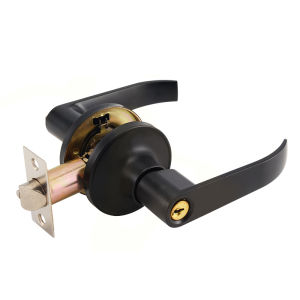 Door Lock Set Tubular Lever Cylindrical Cylinder Door Lock Knob Security / Bedroom Toilet Door Lock (Silver)