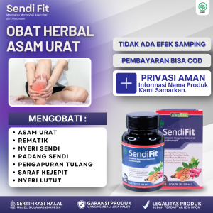 Sendifit Obat Asam Urat Rematik Nyeri Sendi Tulang Lutut Syaraf Saraf Kejepit Sakit Pinggang dan Punggung Herbal Alami Isi 50 Kapsul