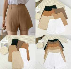 cherry Direct Supplier Casual Trousers Shorts for Women - fits XS to large - good quality - made of imported fabric - affordable and comfortable - multi way to wear - excellent quality - best seller terno Color: black white tan skin tone tan bro