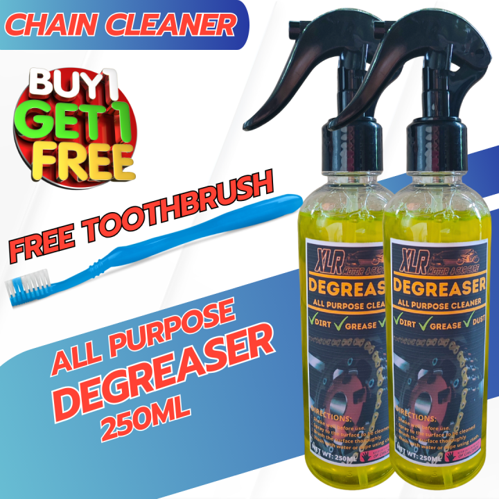 2pcs XLR Degreaser for Bike Chain Cleaner for Motorcyle and Multi Purpose  Cleaner Foaming Engine Degreaser 250ml Sprayer with Brush! Lazada PH