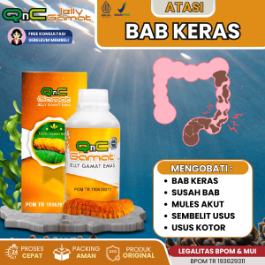 Obat Pelancar Bab Susah Bab Bab Perih Dan Keras Gangguan Pencernaan Penyumbatan Usus Bab Tidak Lancar Usus Kotor Usus Buntu Infeksi Di usus Radang Usus Untuk Anak Dan Dewasa - Qnc Jelly Gamat Emas Ekstrak teripang asli 100% Original
