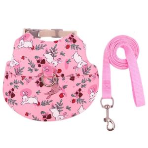 Rabbits Harness with Leash for Small Pet Traction Vest Leash Set for Guinea Pigs Pet Outdoor Adjustable Walking Harness