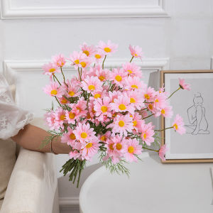 5 Pcs 52CM Artificial Daisy Flowers Silk Fake Chamomile Flowers Stem Small Daisy for Wedding Home Table Garden Decor