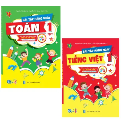 SÁCH - [ Lớp 1 - hk1 ] - Kết nối tri thức - Combo 2 quyển : Bài tập hằng ngày toán và tiếng việt 1 tập 1