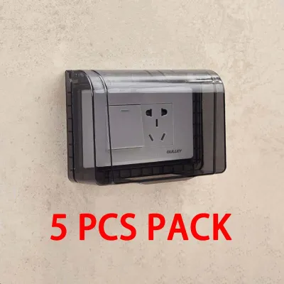 VLS Outlet socket Protector Cover Waterproof Box Cover Paste Toilet Socket Waterproof Cover Splash-proof Box Transparent Power Socket Protection Cover