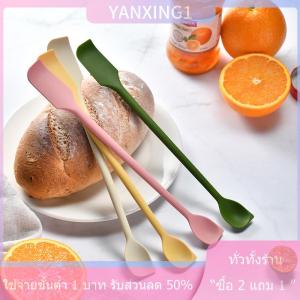 [COD] CHENJ 1ชิ้นไม้พายซิลิโคนทนความร้อนด้ามยาวที่ขูดสองด้านพร้อมช้อนช้อนอุปกรณ์ครัวแกดเจ็ต